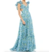 Mac Duggal Floral Chiffon Cutout Ballgown In Multi