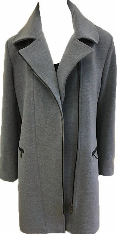 Angel Side-zip Car Coat In Gray In Grey