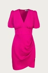 ADELYN RAE NANDA MINI DRESS IN FUCHSIA