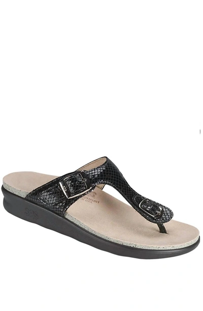 Sas Sanibel Sandal - Medium In Black Snake