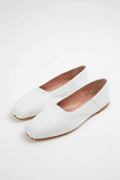 Gia Borghini Etesia Leather Ballet Flat In White