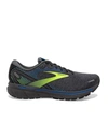 BROOKS Men's Ghost 14 Road-Running Shoes In Black/blue/nightlife