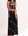 ANGEL TROPICAL PARADISE DETAIL MAXI DRESS IN BLACK