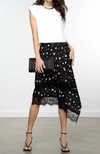 ESSENTIEL ANTWERP ZANARY LACE DETAIL SKIRT IN BLACK