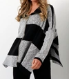 Angel Color Block Cardigan In Black