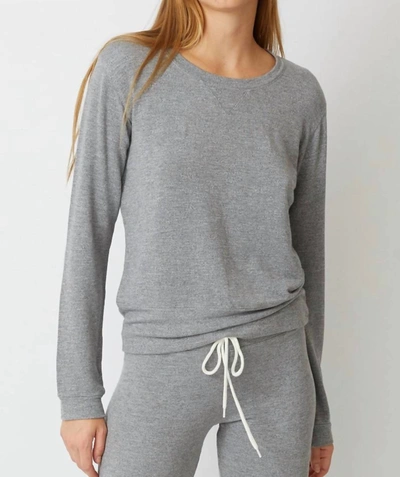 Monrow Crew Neck Sweatshirt In Heather Grey