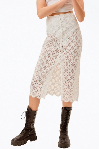 For Love & Lemons Charmaine Midi Skirt In White