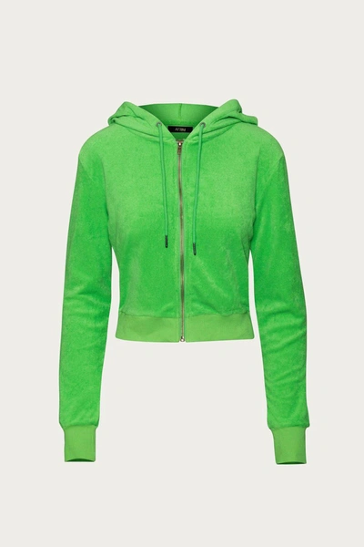 Afrm Bolton Terry Jacket In Bright Green