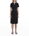 LAFAYETTE 148 HUTCHINS DRESS W/ BELT IN BLACK