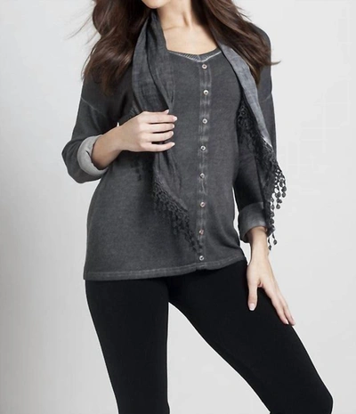 Angel Front-to-back Top W/ Scarf In Gray In Grey