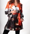 Angel Mural Trench Rain Jacket In Black Multi