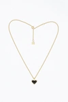 F+H STUDIOS WHITNEY GEMSTONE HEART NECKLACE IN GOLD
