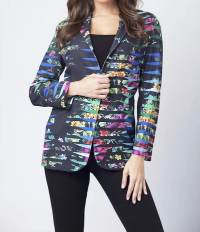 Angel Floral Blazer In Black Multi