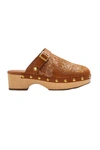JOHNNY WAS WOMEN'S MONO CLOG TONAL SLIPPERS IN BROWN