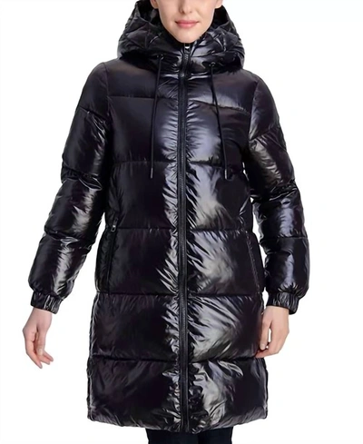 Michael Kors Hooded Down Jacket With Logo In Black