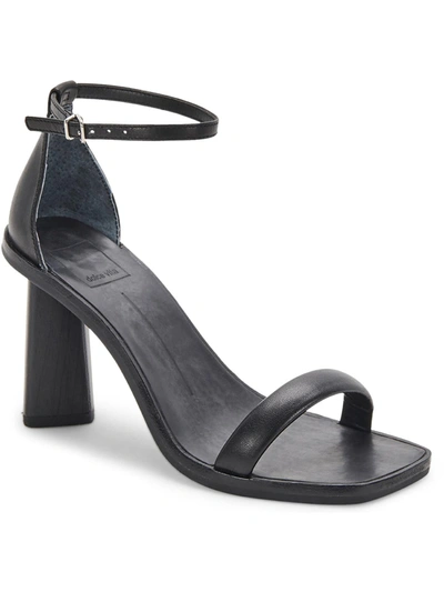 Dolce Vita Fayla Womens Leather Open Toe Heel Sandals In Black
