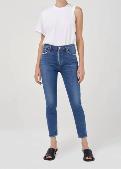 Agolde Nico High Rise Slim Leg Jeans In Ovation In Multi