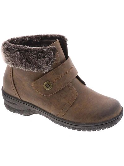 Wanderlust Perth Womens Faux Leather Faux Fur Lined Ankle Boots In Multi