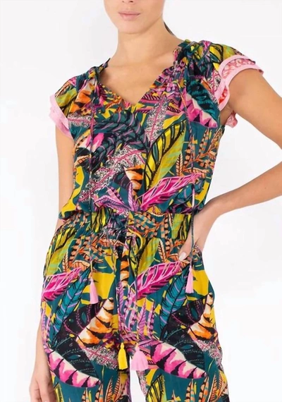 Taj By Sabrina Crippa Jasmine Top In High Summer Color Foliage In Multi