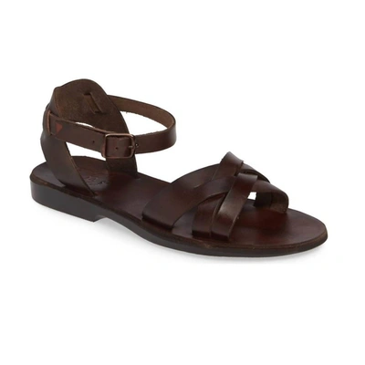 Jerusalem Sandals Women's Chloe Leather Adjustable Sandal In Brown