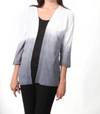 Angel Ombre Back-cutout Cardigan In Gray/white In Multi
