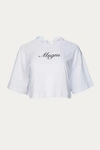 Msgm Open-back Cropped T-shirt In White