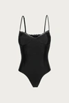 Afrm Liam Fitted Bodysuit In Noir In Black