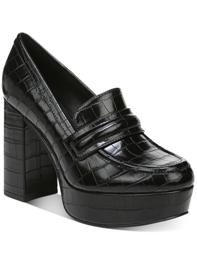 Bar Iii Tia Womens Patent Slip On Platform Heels In Black