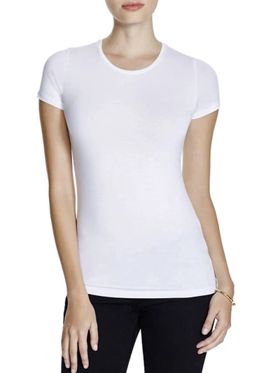 Majestic Soft Touch Flat Edge S/s Crew Neck Tee In White