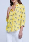 L'agence Camille Zebra Blouse In Yellow