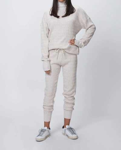 Varley Florence Sweatpant In Neutral Knit In White