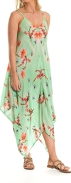Tolani Silk Drew Dress In Honeydew In Multi