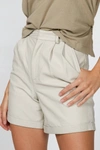 DEADWOOD SUZY LEATHER SHORTS IN OFF-WHITE