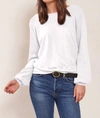 LAMADE STOP BY TWIST BACK PULLOVER IN SOFT WHITE