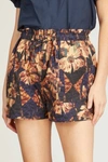 Ulla Johnson Floral-print Paperbag-waist Shorts In Blue