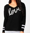 Angel Love V-neck Pullover In Black/gray In Multi