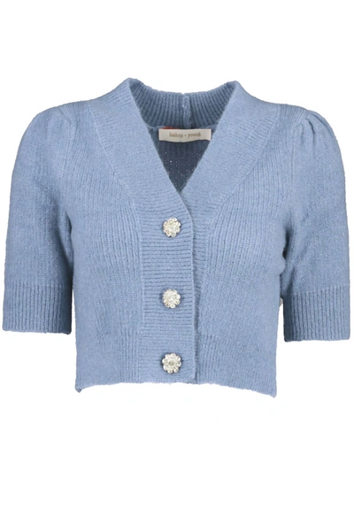 Bishop + Young Emerson Crop Sweater In Pacific In Blue