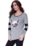 Angel Frenchie Love Pullover In Gray Multi In Grey