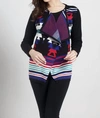 Angel Southwest Draped Cardigan In Black Multi