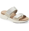NAOT WOMEN'S CALLIOPE SANDAL IN SOFT IVORY LEATHER/SOFT SILVER LEATHER