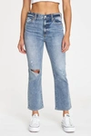 Daze Shy Girl High Rise Crop Flare Jeans In Wishes In Multi