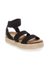 Steve Madden Women's Jaklin Stretch Strap Wrapped Platform Sandals In Black