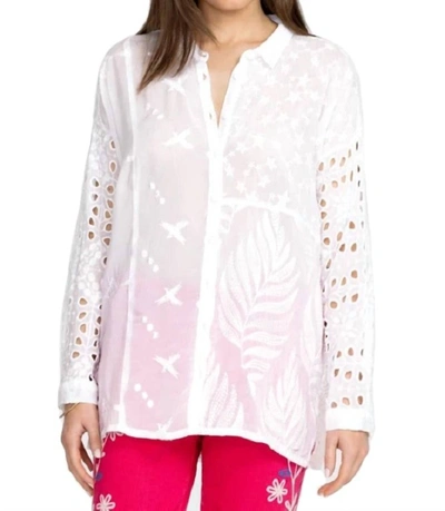 JOHNNY WAS ROCHELLE BUTTON UP SHIRT IN WHITE