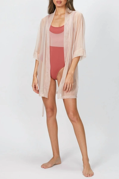 Beth Richards Mesh Kimono In Ballet In Pink