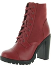 BCBGENERATION PILAS WOMENS FAUX LEATHER LACE-UP BOOTIES