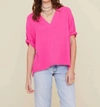 Xirena Avery Short-sleeve V-neck Gauze Top In Multi