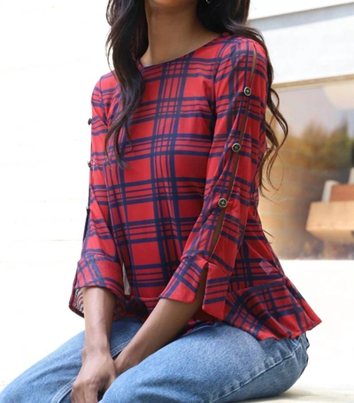 Eva Franco Belinda Top In Rachel Island Plaid In Multi