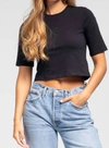 Sprwmn Ribbed Baby Tee Shirt Tee Shirt In Black