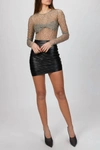 ZEYNEP ARCAY LAYERED MINI LEATHER SKIRT IN BLACK