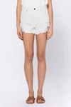 Hidden Finn High Rise Super Fray Shorts In Sea Salt In Blue